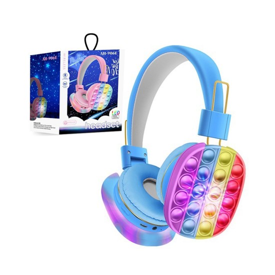 Auscultadores Sem Fio Bubble Toy AH-906E com LED Azul